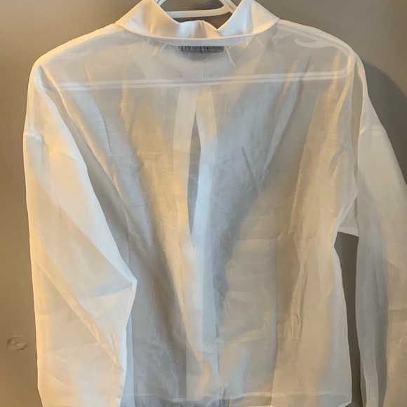 White sheer button down. - Picture 2 of 2